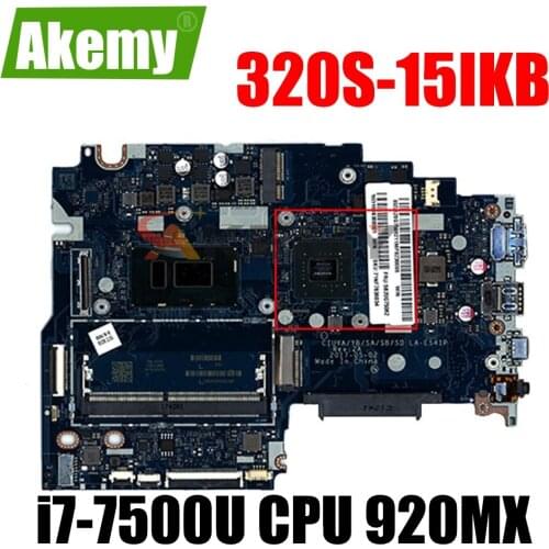 Laptop motherboard For Lenovo ideapad 320S-15IKB CIUYA YB SA SB SD LA-E541P MAIN BOARD SR341 i7-7500U CPU 920MX GPU