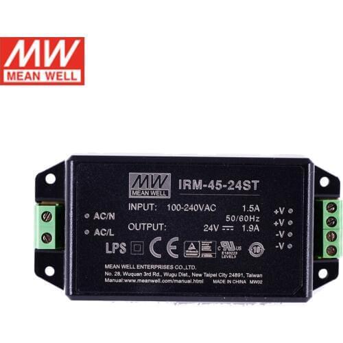 MEAN WELL IRM-45-24ST 45W Screw Terminal Encapsulated Power Module 110V/220V AC to 24V DC 1.9A 45W Meanwell Module Power Supply