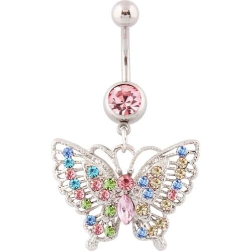 Fashion Sexy Butterfly Navel Belly Button Barbell Rings for Women Body Piecing Jewelry Gifts