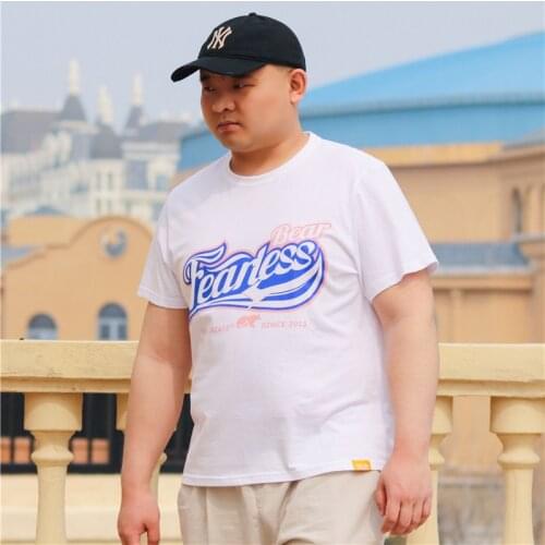 Bear Summer Mens Plus Size Cotton T-shirt Gay Bear Cute Bear Round Collar Short Sleeve Tops White 4 Styles XL 2XL 3XL 4XL 5XL