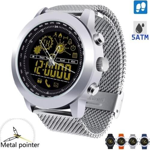 New Arrival DX18 Backlight Waterproof Round Analog Pedometer Bluetooth Smart Watch Bracelet