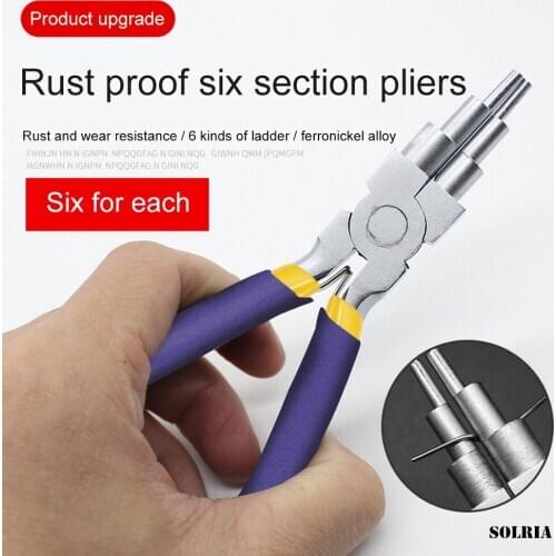 Carbon Steel Round Nose Pliers Diy Nickel Iron Pliers Six-section Pliers Jewelry Accessories Making Tools Wholesale Hand Tools