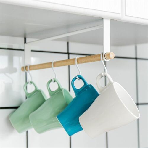 Hanging Storage Rack Cabinet Hook Shelf Seamless Wrought Iron Kitchen Utensils Spatula Rag Multi-functional Finishing Rack