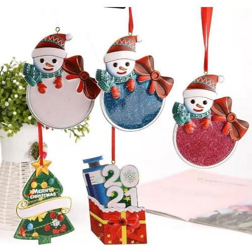 Christmas Tree Resin Drip Christmas Pendant Hanging Decor Christmas Style Decoration Resin Snowman Shape Hanging Widget for Home