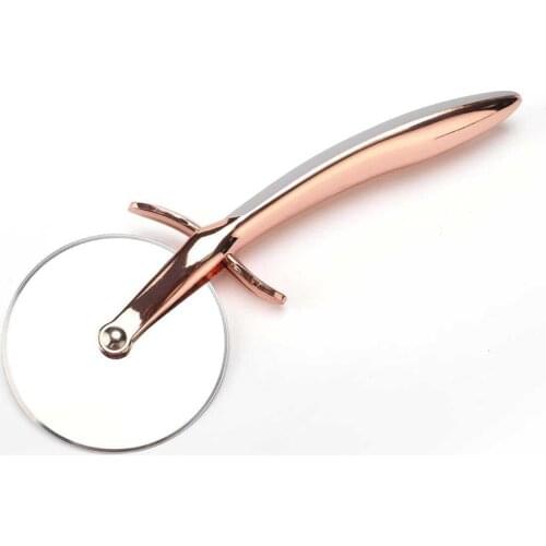 Silicone Handled Copper Pizza - Pastry Cutter Kitchen Knife