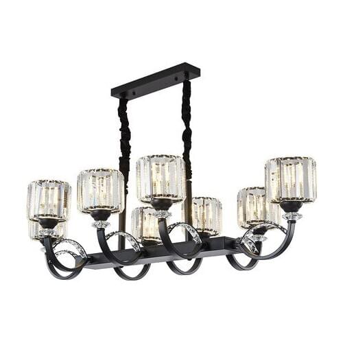 Modern and simple American crystal chandelier personality Hong Kong style rectangular dining room table light luxury lamps