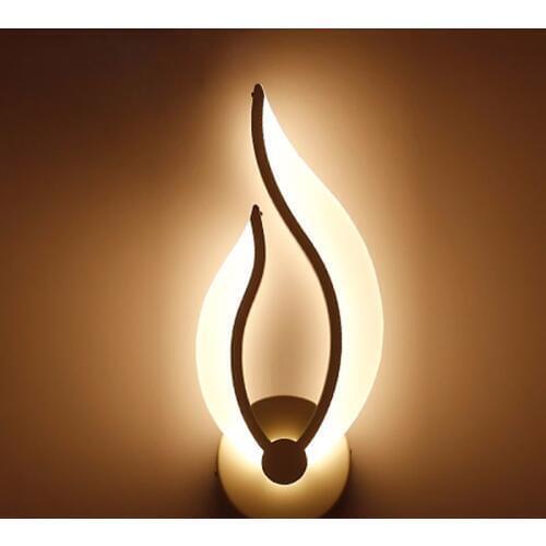 LED Light Modern Wall Lamp Acrylic Sconce 10W AC90-260V Flame Shape Indoor Bathroom Bedroom Living Room Hallway Art Decoration