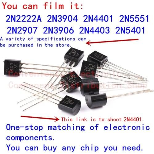 A pack of =50pcs 2N4401 4401 inline power transistor 92 packaged NPN triode