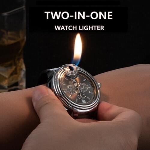 Two-In-One Watch Lighter Creative Metal Inflatable Lighter Classic Fashion Lighter Smoking Accessories Gadgets for Men