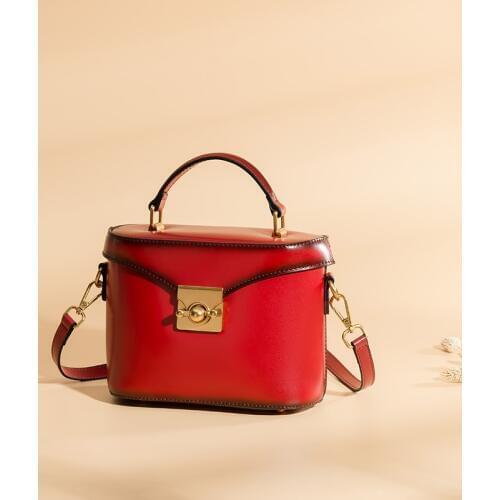 Vintage real leather handbags designer bags famous brand genuine leather women bag with removable shoulder strap