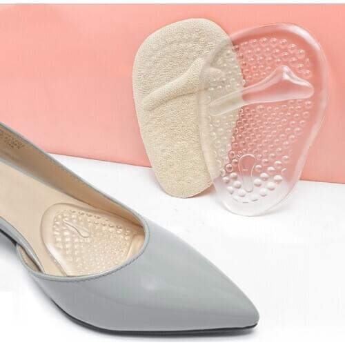 Ladies Massage Cushion PU Forefoot Cushion High Heels Anti-wear Feet Non-slip Insole Invisible Half-yard Half-pad Forefoot Pad