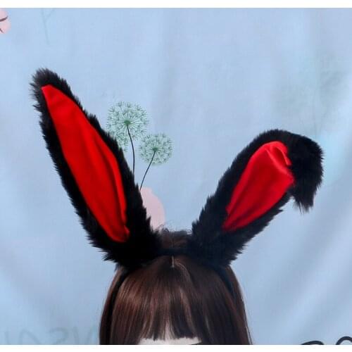 Long Rabbit Ears Headband Women Girls Fashion Plush Hair Hoop Lovely Gift Bunny Cosplay Easter Party Headwear Decor Accessories