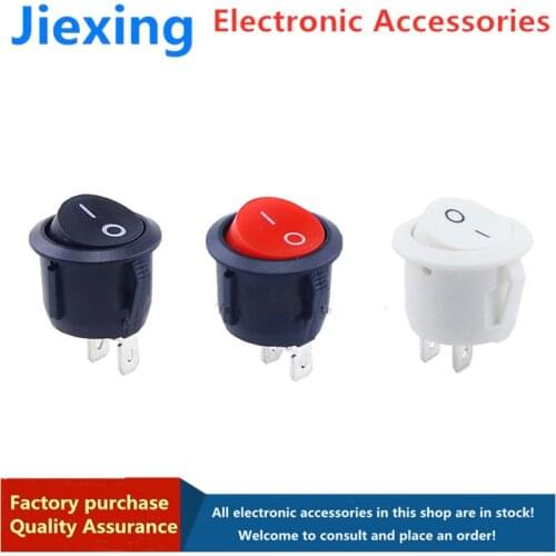 10 pieces of 15mm full circle rocker switch two feet two gears KCD1 outer diameter 16.5MM white/red/black 3A250V