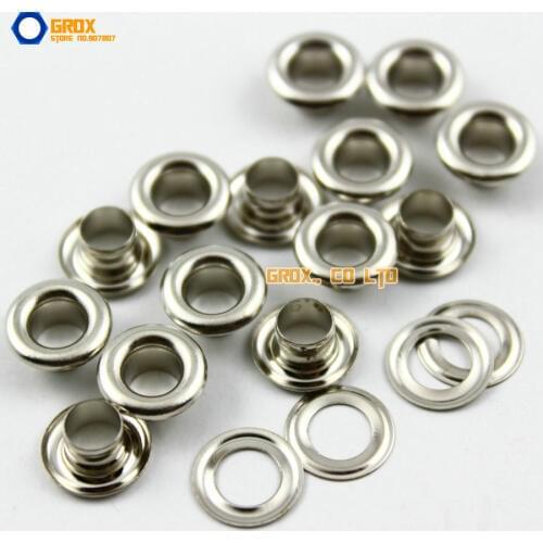 1000 Set 10*5*5mm (Outer diameter * Inner diameter * Height) Silver Round Eyelet Grommet