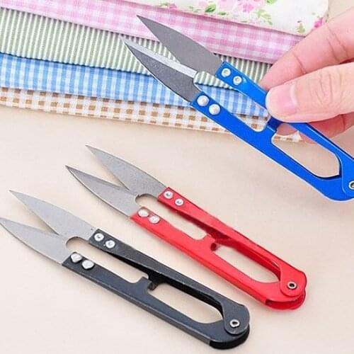 2 Pcs/pack 10.5x2.3cm Stainless Steel Craft U Shape Clippers Multicolor Yarn Embroidery Embroidery Cross-stitch Tailor Scissors