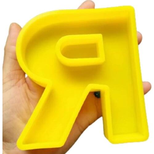 28 pcs Jumbo Large alphabet letter silicone resin molds For Advertising luminous LOGO words R Rose Rain Heart MR Mrs Mould