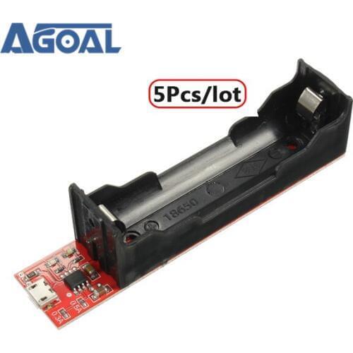 5Pcs/lot 18650 Battery Charging Holder Charging Board TP4056 0.3A / 0.5A / 0.8A with protection board Free Shipping