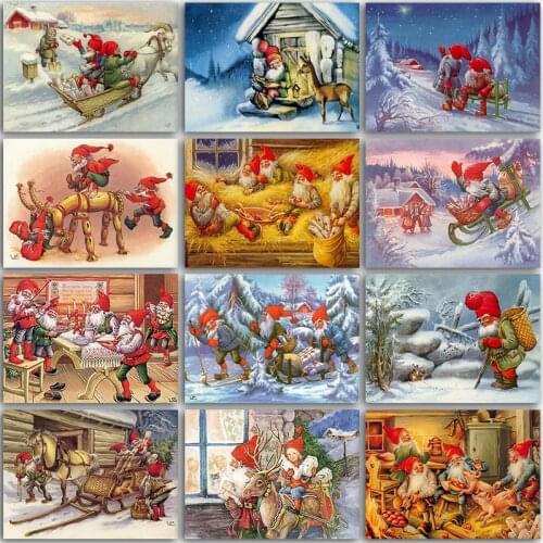 5D Diamond Painting Christmas Cartoon Santa Claus Old couple kerst Full Square&Round embroidery mosaic Cross stitch home decor