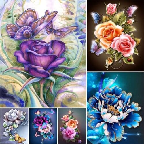 5D DIY Rose Diamond Painting Rhinestone Picture Cross Stitch Kit Full Square Diamond Embroidery Gift Mosaic Home Decoration