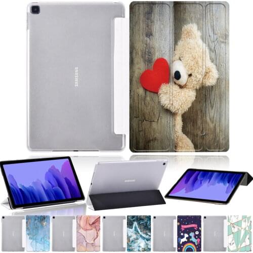 Tablet Case for Samsung Galaxy Tab A 10.1 T510 T515/Tab A7 10.4 T500 T505 New Printing Pattern Leather Stand Tri-fold Cover Case