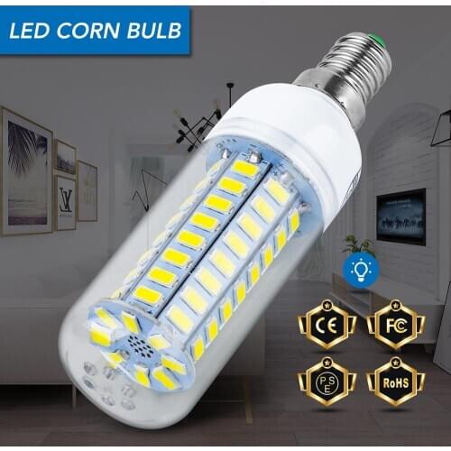 E14 Corn Bulb E27 LED Lamp G9 220V LED Bulb GU10 LED Light B22 Bombilla 24 36 48 56 69 72leds Lampada 240V Candle Light SMD 5730