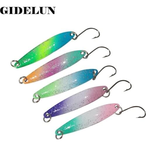 Cheap fishing lure 5cm 3g/5g two sides painted isca artificial bait trout lure fishing spoon lure