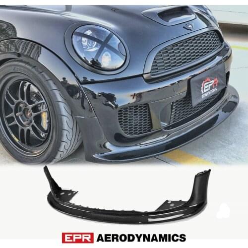 For Mini Cooper R56 JCW Mon Style Carbon Fiber Front Lip (facelifted) Fibre Bumper Splitter Kit (For JCW MC After Front Bumper)