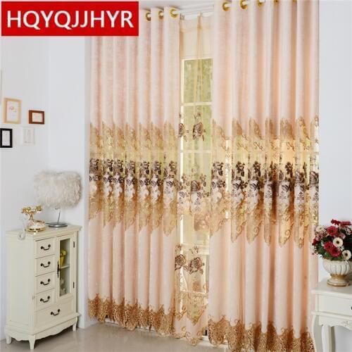 European luxury custom embroidered blackout curtains for Living Room window curtain Bedroom Window curtain kitchen luxury drapes