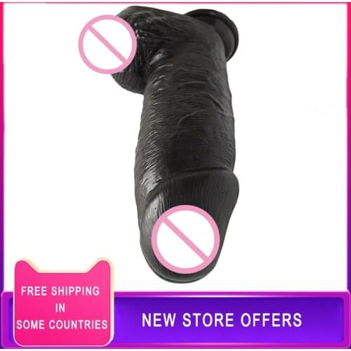 New Arrivals 9.9in Realistic Dildos Sliding Foreskin Females Masturbation Tools Huge Suction Cup Penis Fake Lesbian Adult Erotic
