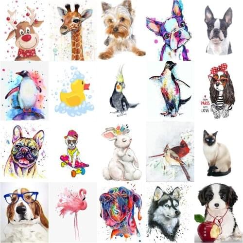 GATYZTORY 5D DIY Full Drill Diamond Embroidery Painting Dog Deer Handicraft Mosaic Animal Cross Stitch Art Rhinestone Home Decor