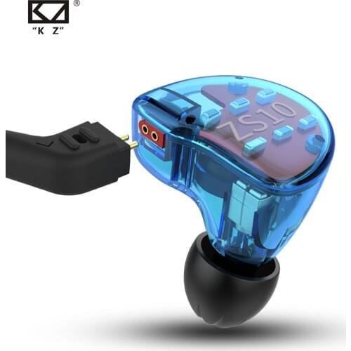 KZ ZS10 HIFI Hybrid Earphone 10 Driver Headphones 4BA+1Dynamic Armature Earbuds Bass Noise Cancelling In Ear Monitors Headset