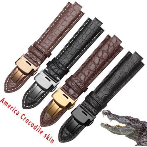 Quality Crocodile Watchbands 14*8mm 18*11mm 20*12mm Black Brown Waterproof Chain Replacement Wristband