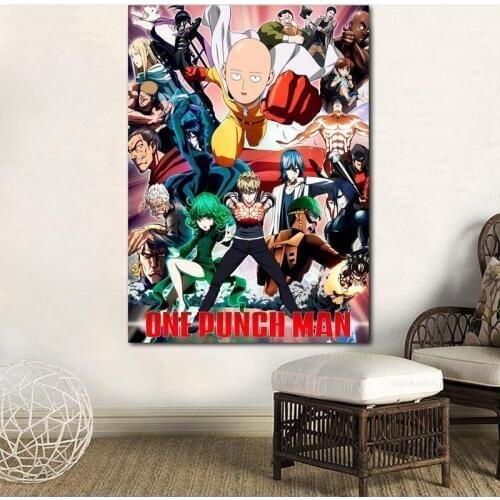 Canvas Pictures Home Decoration HD Prints Painting Anime One Punch Man Wall Art Nordic Creative Poster Modular For Children Room
