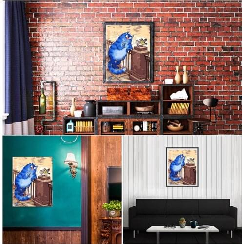 New Paint By Numbers Cartoon "Blue Cat And White Cat" Pictures Painting By Numbers Acrylic On Canvas Wall Hand Paint Home Decor
