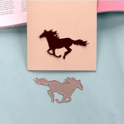 DUOFEN METAL CUTTING DIES wild animals running horse embossing stencil DIY Scrapbook Paper Album 2019 new