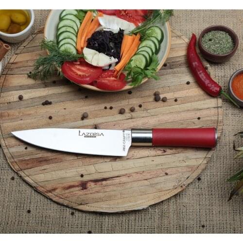 Lazbisa Kitchen Knife Set Meat Bone Vegetable Bread Fruit Chef Knife Red Craft Series (No:2)