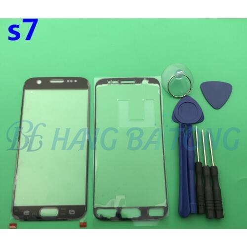 Original new LCD Touch Screen Replacement Front Glass outer Lens For Samsung Galaxy S7 G9300 G930 G930F+Sticker with tool
