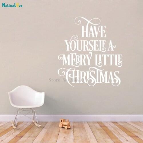 Celebration Festival Wall Sticker Have Yourself a Merry Little Christmas Home Decor Living Room Removable Art Murals YT773