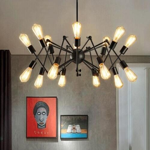 Industrial Wind Spider Chandelier Creative Personality Art Lamps Simple Retro Living Room Clothing Store Nordic Iron Chandelier