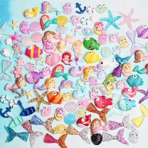 Mermaid Fish Sea Animals High Quality Ocean Sets Fortune Bag Ornament Environmental Pvc Craft Case Decoration DIY Accessories