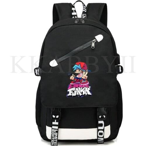 Friday night funkin Usb Backpack School Bag for Boys Teenage Back Pack Men Large Capacity Teen Bagpack College Style