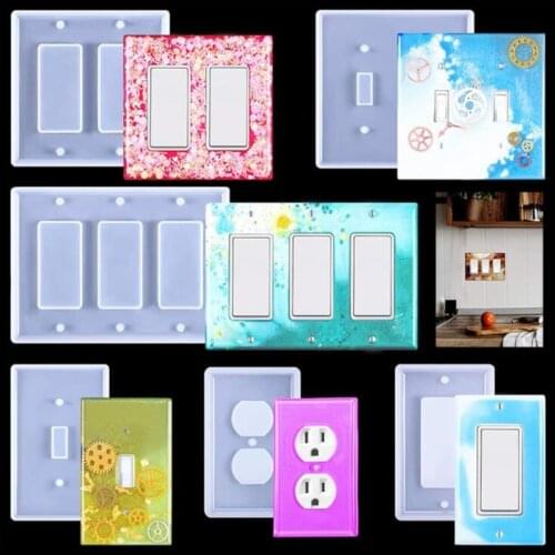 DIY Switch Panel Resin Molds Light Switch Cover Silicone Molds Wall Panel Epoxy Mold for Resin Crafts Making Tool Supplies