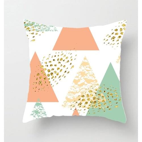 Modern Minimalist Lightweight Ultra-short Velvet Pillowcase Decoration Nordic Pink Geometric Cushion Cover Fashion Accessories