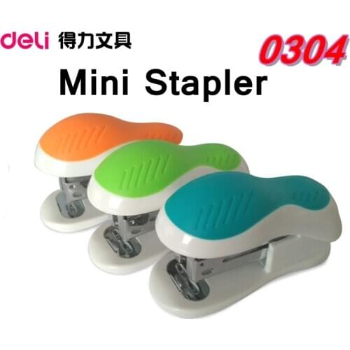 Deli 0304 Mini economy stapler 12 papers capacity match 24/6-26/6 staple office suppliers hand paper binding student