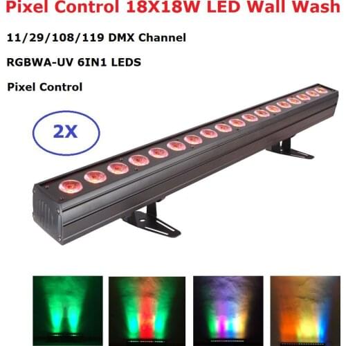 Pixel Control 18X18W RGBWA-UV 6IN1 LED Wall Wash Light DMX LED Bar DMX Line Bar Wash Stage Light DMX Control Dj Party Lights