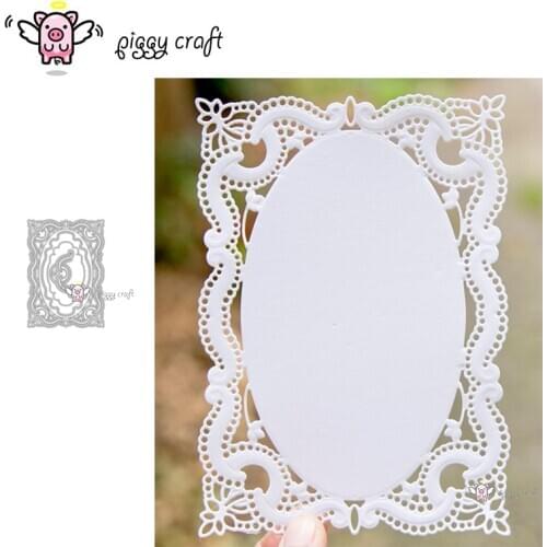 Piggy Craft metal cutting dies cut die mold Lace hole rectangular frame Scrapbook paper craft knife mould blade punch stencils
