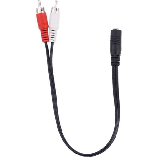 Universal RCA Cable 3.5mm Jack Stereo Audio Cable Female to 2RCA Male Socket to Headphone 3.5 AUX Y Adapter for DVD Amplifiers