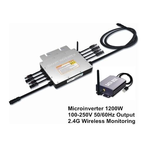 Waterproof IP65 Solar Grid Tied Micro Inverter 1200W Microinverter Inversor 100-250V 50-60Hz Output +2.4G Wireless Monitoring