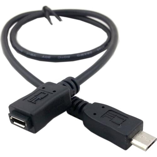 Jimier Hi-Speed Transfer Rate Data Cable Black Extender Charger Micro USB 2.0 Type A Male To Female Extension Charging Cable