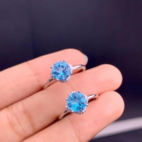 CoLife Jewelry Simple 925 Silver Topaz Jewelry 7mm Natural VVS Grade Topaz Ring Sterling Silver Topaz Silver Ring for Daily Wear